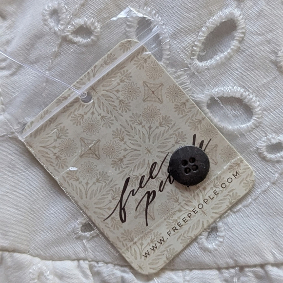 Free People Primavera Eyelet Tie Midi Dress White Cottagecore Boho Sz S NWT - Picture 10 of 16